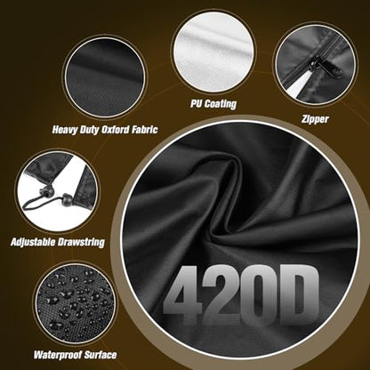 420D Poker Table Cover Compatible with POKERPAL Collapsible Casino Table | 72"Lx33"Wx30"H,Black Waterproof Blackjack Table Cover,Adjustable Drawstring,Pet-resistant - size: 72"Lx33"Wx30"H