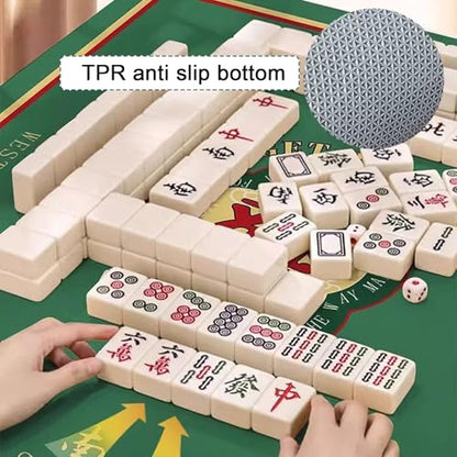 Square Mahjong Mat with Black Carrying Bag, Thick Anti Slip Tablecloth, Table Pad for Mahjong Poker and Tile Game(Light Gray,60CM/23.6") - color: Light Gray, size: 60CM/23.6"