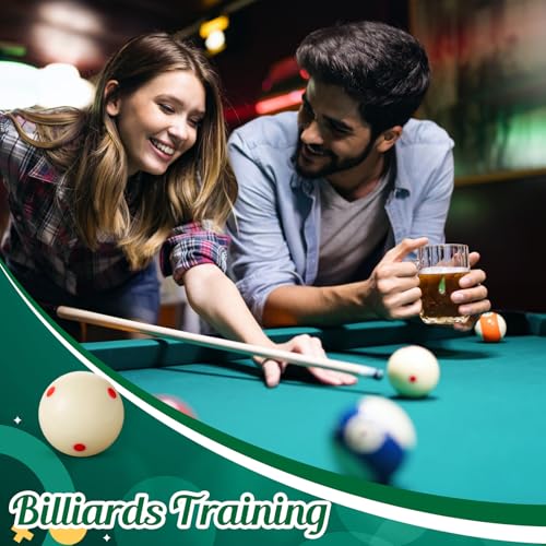 Foilswirl 2 Pcs Billiards Cue Ball 2-1/4" Pool Cue Practice Training Artifact with Three Finger Billiard Gloves 2 Ball Bag 6 Pool Table Marker Dots for Billiard Table Accessory - style: Round Case