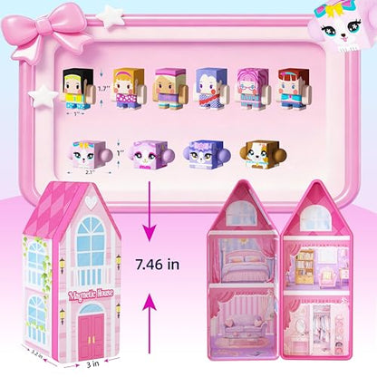 GobiDex Magnetic Figures Set- Portable Tin with Spinning Animals & Characters, STEM Travel Toys for Girls Ages 3+, Princess Pretend Play Gift