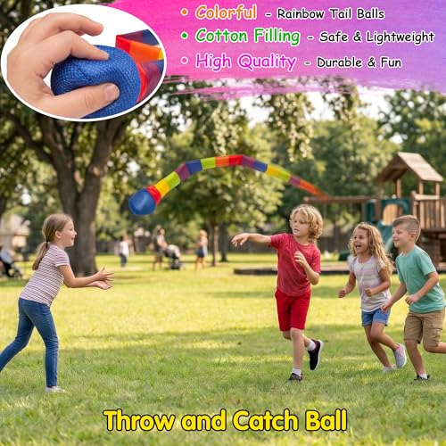 LINAYE Field Day Games for Kids Adults, Outdoor Activities Carnival Lawn Yard Family Reunion Survivor Games Tug of War Rope, Potato Sack Race Bags, Ring Toss, Throw and Catch Ball for Birthday Party