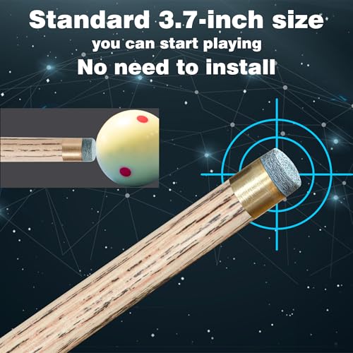 HomeSeason 57inch Snooker Cue Stick 18oz 3/4 Jointed Pool Cue, with Extension, Cue Case, Durable Ash Wood and Red Maple Construction Billiards Cue - color: HSS01