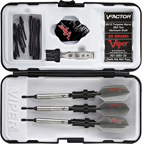 Viper V-Factor 90% Tungsten Soft Tip Dart Set with Case - style: Partial Shark Fin (20 Grams)