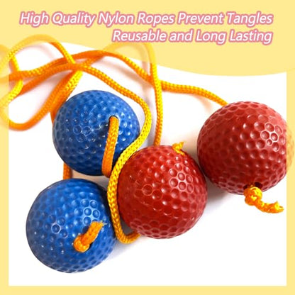 20 Packs Ladder Balls with Bags, 5 Pack x 4 Colors Ladder Replacement Ball for Garden Outdoor Throwing Game (Orange Blue Red Green, Each 5pcs)