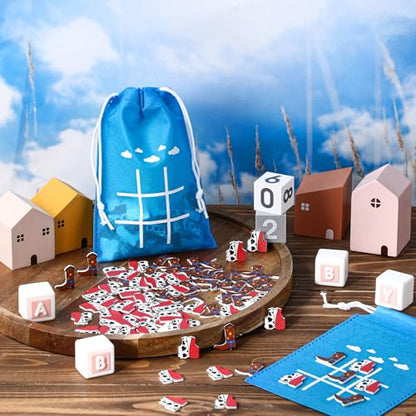 Sotiff 24 Sets Western Cowboy Tic Tac Toe Party Favor Games with Drawstring Bags for Boys Girls Classroom Prizes Exchange Gifts - style: Western Cowboy