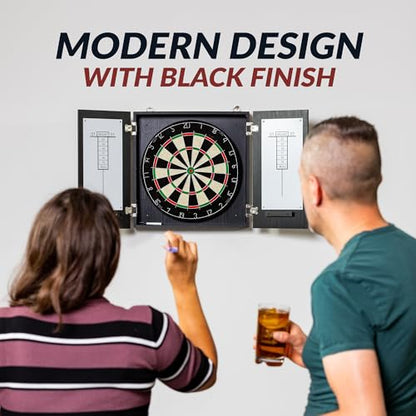 Hathaway Winchester Dartboard & Cabinet Set - color: Black
