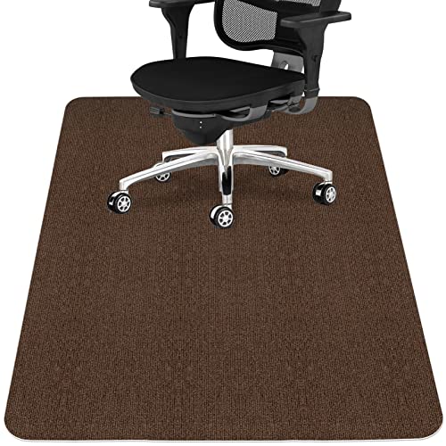 Sycoodeal Office Chair Mat for Hardwood Floor,Office Computer Gaming Chair Mat for Tile Floor,Large Floor Protector Rug,Anti-Slip,Easy to Clean,Coffee(55"x36") - color: Dark Coffee (1 Pack), size: 36*55"