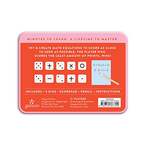 Galison No Dice! Game – Fun Math Game for Kids, Easy to Play Dice Game for 2 Players, for Ages 6+ – Convenient Storage Tin and Instructions Included, Great Learning Activity for Kids - style: No Dice!