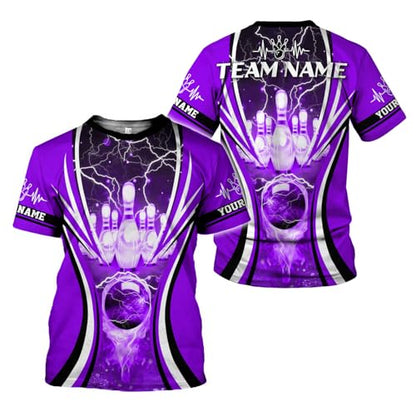 Rivelus Personalized Name Bowling Shirts for Men and Women 3D, Bowling Shirts for Team Bowling, Bowling Shirts Gift - color: Blm62