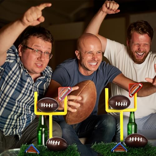25 Pcs Football Party Decor Table Centerpieces Decorations Kit Includes Artificial Grass Mats Mini Ball Football Field Goal Posts Baseball Bat Banner Decorations for DIY Sports Favors