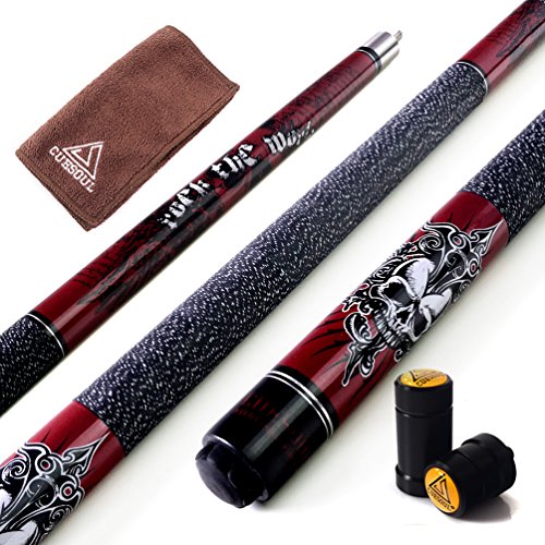 CUESOUL 58 inch 1/2 Maple Pool Cue Stick Kit-Rockin Series - color: G408, size: 21oz
