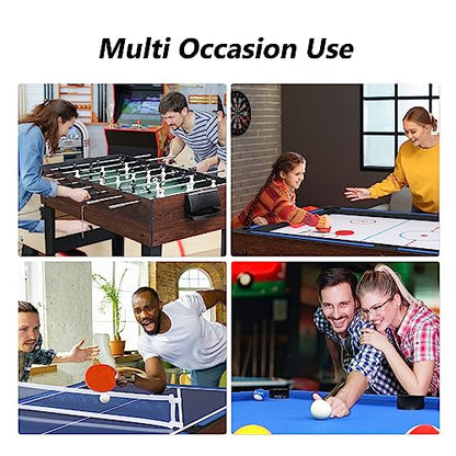PEXMOR 10-in-1 Multi Game Table for Adults, 48" Combo Game Table for Game Room, Game Table Set for Family w/Hockey, Foosball, Pool, Ping Pong, Shuffleboard, Chess, Checkers, Bowling, Backgammon