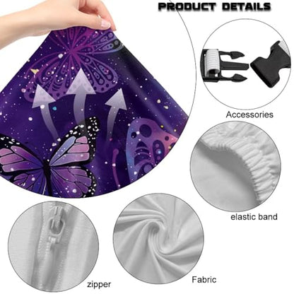Suobstales Galaxy Butterfly Pattern Gaming Chair Cover with Armrest Covers, Stretch Computer Desk Chair Covers Gamer Chair Slipcovers for Reclining Racing Gaming Chair - color: Galaxy Butterfly
