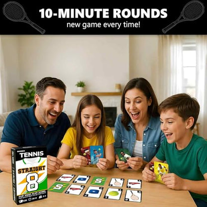 Quokka Tennis Fast-Paced Card Game for Kids & Adults – 128 Cards & Easy Rules – Quick & Fun Matching Game – 2-4 Players – Ages 8+ – Perfect for Family Games Night, Travel and Parties - color: Tennis