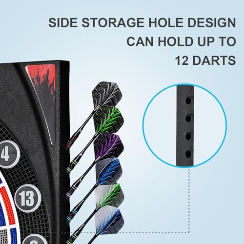 Electronic Dartboard, Dual Speakers with Automatic Voice Announcing Score, High Definition LCD Display, Includes 12 Soft Tip Darts, Suitable for Family Gatherings Bar Entertainment - style: asic style