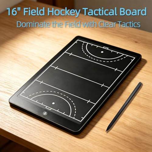16" LCD Field Hockey Coaching Board – Portable, Reusable Hockey Tactical Board for Youth & School Team Training, Practice & Game-Day Strategy