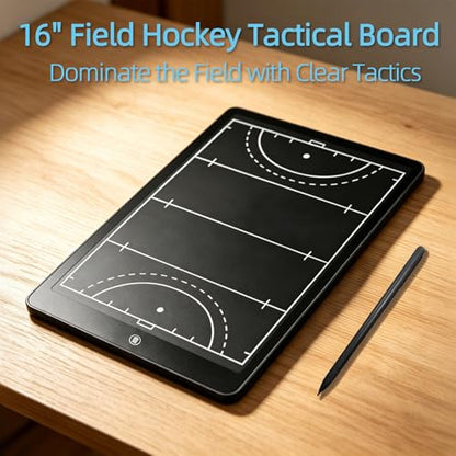 16" LCD Field Hockey Coaching Board – Portable, Reusable Hockey Tactical Board for Youth & School Team Training, Practice & Game-Day Strategy