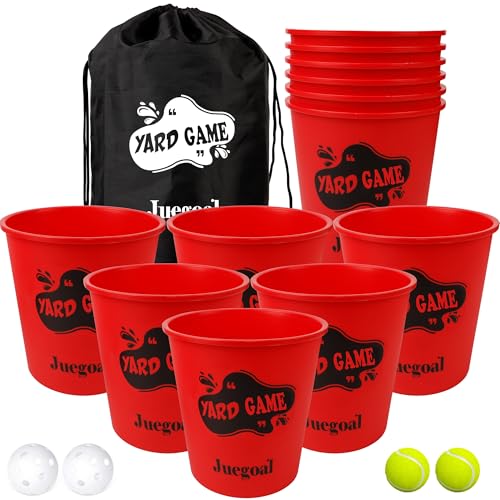 Juegoal Outdoor Giant Yard Pong Game Set Outdoor Toss Game Throwing Game for Beach, Camping, Lawn and Backyard - color: Red