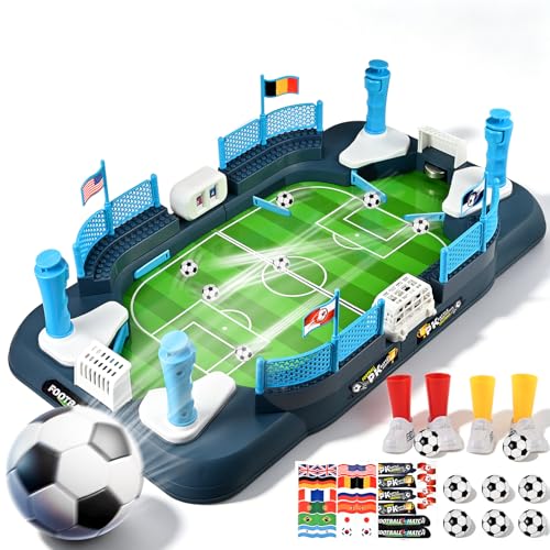 Mini Foosball Table Game for Kids - Soccer Board Game Toy for Boys Girls Ages 3-12, Interactive Tabletop Football Pinball Game & Finger Soccer Game, Indoor Family Party Sports Gift for Birthday
