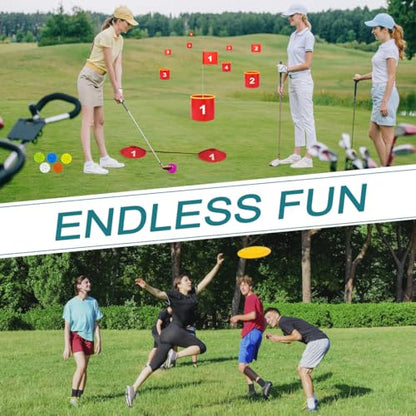 FINCOME Golf Yard Bucket Games 6 Holes Golf Practice Game with Flag, Golf Chipping Game for Kids and Adults Outdoor Indoor Park, Beach, Backyard, Lawn - size: 6 SET