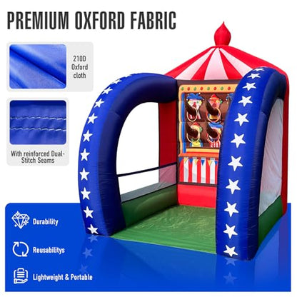 Inflatable Carnival Games — 6.5×6.5×9FT, Built-in Blower, Quick-Inflate — Ring Toss (Quick-Inflate Indoor & Outdoor Game for Backyard Parties, Team Challenges & Festival Events) - style: Ring Toss