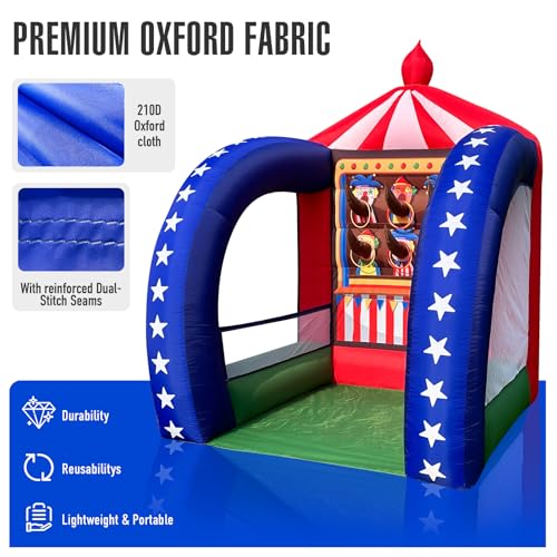 Inflatable Carnival Games — 6.5×6.5×9FT, Built-in Blower, Quick-Inflate — Ring Toss (Quick-Inflate Indoor & Outdoor Game for Backyard Parties, Team Challenges & Festival Events) - style: Ring Toss