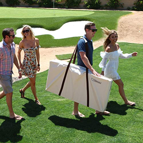 GoSports 4 x 2 ft Canvas Cornhole Carrying Case - Choose Navy Blue, Gray, or Natural - PRO Grade - style: Natural