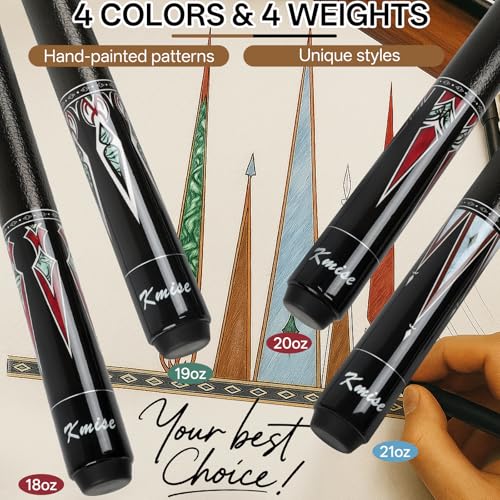 Kmise Pool Stick Set of 4, 58" Canadian Maple Pool Cue Sticks for Adults, 18 19 20 21oz Professional Billiards Pool Cue for Bar House Pool Table Sports - color: 4 Sets (New)