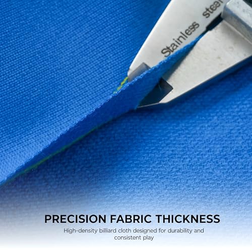 KONLLEN 9ft Pool Table Felt, 80/20 Wool Nylon Blend Billiard Table Cloth with Pre-Cut Strips, Professional Replacement Felt for Home & League Play - color: 003-Blue
