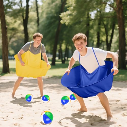 Granny Pants Yard Game Granny Pants Game with Strap Giant Yard Pant Toss Game Outdoor Party Game Granny Pants Outdoor Game with Bouncy Balls and Pump for Family Reunion Day Backyard Gatherings - color: Blue Gold