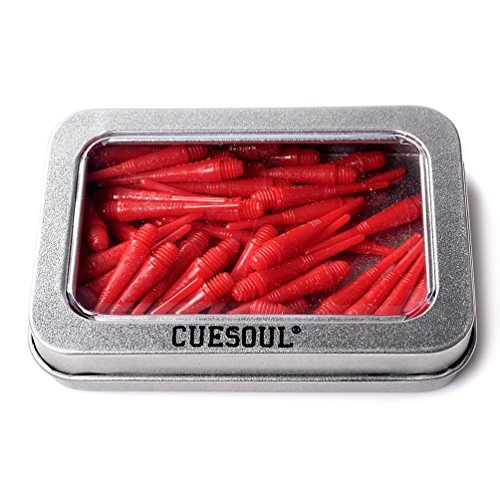 CUESOUL 100 Pieces Soft Tip Points for Soft Tip Darts - color: Red