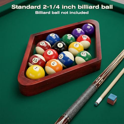 Solid Wood Pool Ball Rack, 2-1/4" Diamond Shaped 9-Ball Rack, Wooden Billiard Pool Table Accessories for Standard Size Balls (Natural Wood)