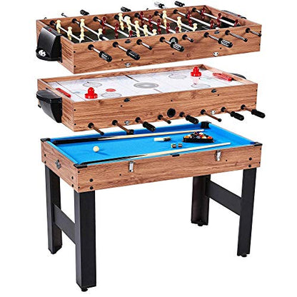 Lancaster 3 in 1 Sports Multigame, Pool Billiards, Slide Hockey, Foosball Game Table