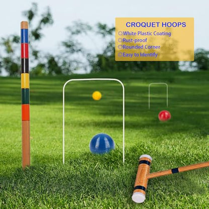 OUTOSS-Croquet Wickets, Set of 9 Pcs,White Plastic Coating | Wicket Replacement for Croquet Game, White Plastic Coating,6*9 Inches,Wire Thickness 3mm