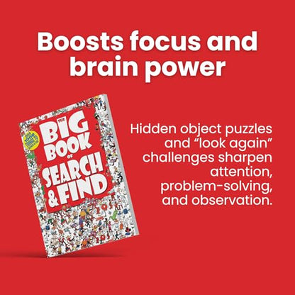The Big Book of Search & Find – Hidden Object Picture Puzzle Book for Kids | Seek and Find Activity Book for Boys & Girls | Fun Brain-Boosting Game for Travel, Screen-Free Fun & Relaxation