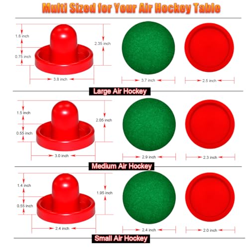 Air Hockey Set - 2 Air Hockey Pushers and 4 Air Hockey Pucks for Game Tables | Replacement Air Hockey Paddles and Pushers | Perfect Accessories for Air Hockey Games (2 Striker, 4Pucks) - size: Medium
