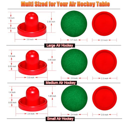 Air Hockey Set - 2 Air Hockey Pushers and 4 Air Hockey Pucks for Game Tables | Replacement Air Hockey Paddles and Pushers | Perfect Accessories for Air Hockey Games (2 Striker, 4Pucks) - size: Medium