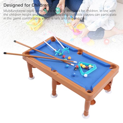 Mini Pool Table Set, 17.32x9.65inch Portable Tabletop Billiards Game with Cue Balls, Sticks and Triangle Rack, Pool Arcades Game Table for Living Room, Game Room