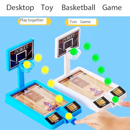 2 Pack Basketball Game Toys, Tabletop Basketball Shooting Game for Kids and Adults, Desk Games for Office for Adult to Reduce Stress, Basketball Party Favors Classroom Prizes for Boys Girls