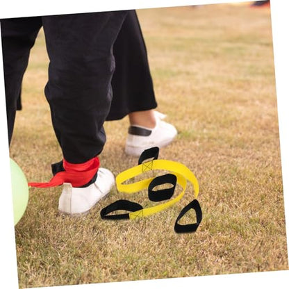 Hemoton 2Pcs Giant Footsteps Legged Race Bands for Team Building and Relay Races Straps for Adults and Boy Girl Outdoor Cooperative Group Game Equipment for Family Backyard Parties and Carnivals