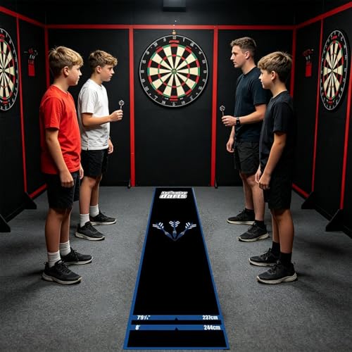 Dart Board Mat, Non Slip Darts Mat, Portable Floor Protection with Throw Line, Crystal Velvet Dart Rug, Protective Darts Distance Mats, for Game Room Recreation Center Sports Club Basement - size: B