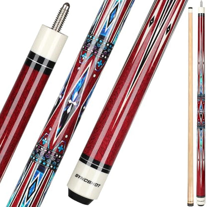 Pool Cues Set of 5/4/1, Pool Sticks for Adults 58 48 Inch 15 18 19 20 21oz Maple Wood Billiards Cue Sticks, for Professional Billiard Players Bars Home Hall Table Sport - color: 1 Piece (18oz Red)