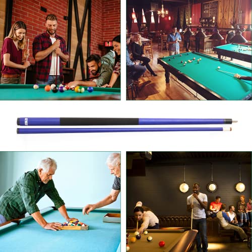 GSE Games & Sports Expert 58" 2-Piece Fiberglass Graphite Composite Billiard Pool Cue Sticks (Several Colors Available, Weight from 18oz, 19oz, 20oz, 21oz) - color: Matte Blue, style: 18oz