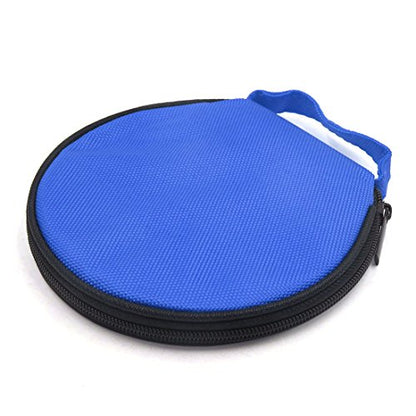 uxcell Blue Zipper Closure Round CD Discs Holder Bag Storage Carry Case Wallet for Car - color: Blue