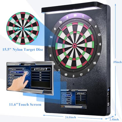 M2 Electronic Dart Machine Online Soft Tip Dartboard for Adults | 15.5"Highgrade Nylon Target,11.6"Touch Screen,Fast Automatic Scoring,17 Games,Network Battle Ranking，For Bar Man Cave