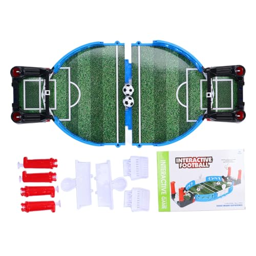 Mini Foosball Table, Double Player Battle Tabletop Football Game, Desktop Soccer Game with 2 Balls 2 Toy Tray 8 Accessories for Adults Kids Family Room