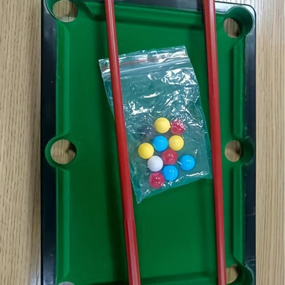 Mini Pool Table, Billiard Game with 11 Balls, 2 Cue and 1 Triangle, Portable Game Table, Table Snooker Game for Stress Relief, Play Set for Kids and Adults