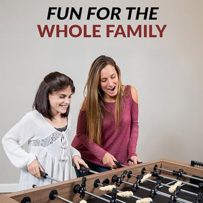 Hathaway Fullerton 48-in Foosball Table, Arcade Table Soccer for Game Rooms, Includes (2) 36-mm ABS Foosballs, Driftwood (BG50330)