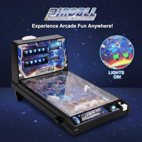 Table Electronic Pinball Game, Action and Reflex Game for Children and familiy, Pinball Machine with Lights & Sounds, for Family Kids and Adults