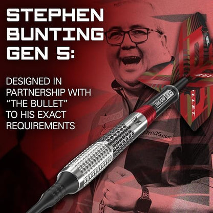 Target Darts Stephen Bunting G5 95% Tungsten Dart Set (18G), Soft Tip Darts | Generation 5 Player Edition Darts with Pixel Tips, Professional Darts Set, Electronic Soft Tip Dart Set